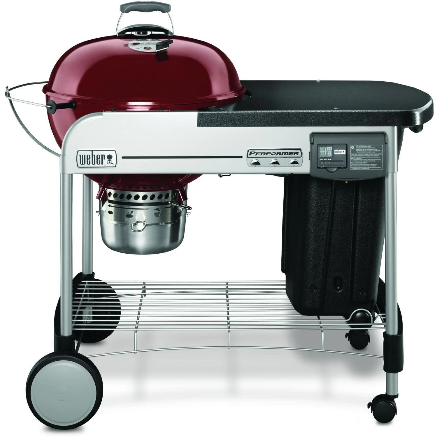 Weber Performer Deluxe 22" Crimson Charcoal Grill 3 Weber Performer Deluxe 22" Crimson Charcoal Grill - Image 3