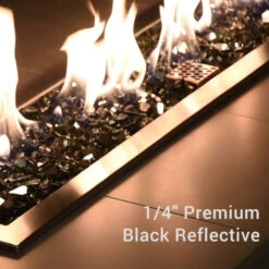 1/4" Black Reflective Fire Pit / Fireplace Fire Glass -Courtyard Home Furnishings Store 101933 3