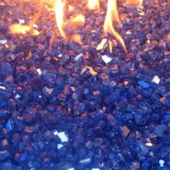 1/4" Cobalt Blue Reflective Fire Pit / Fireplace Fire Glass -Courtyard Home Furnishings Store 101936 7