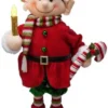24" Animated Mr. Elf With Lighted Candle