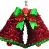 2D Double Bell With Holly Christmas Hanging Decoration