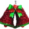 2D Double Bell With Holly Christmas Hanging Decoration