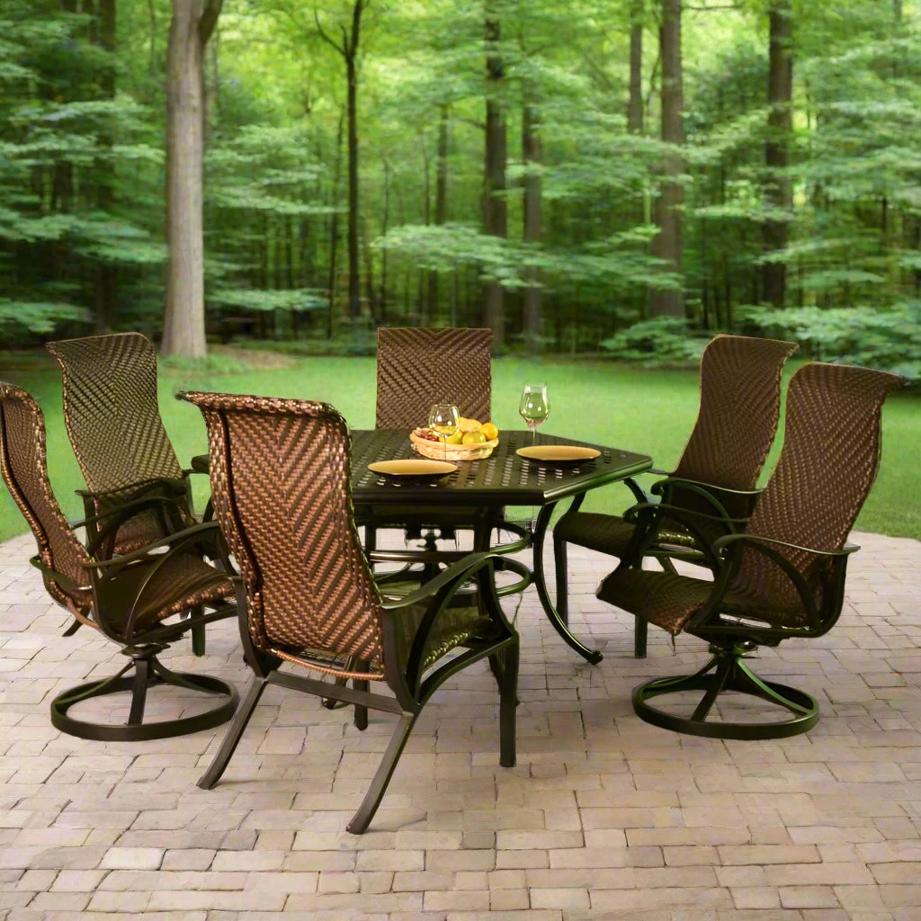 Stonegate Cast Aluminum Woven Patio Dining Sets 1 Stonegate Cast Aluminum Woven Patio Dining Sets