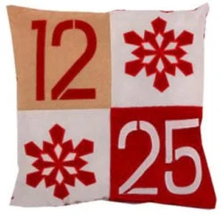 15" Linen And Velvet Christmas Pillow