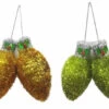 3D 2-Piece Tinsel Christmas Light Bulb Decorations