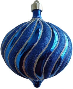 150MM Azure Blue Swirled Onion Ornament