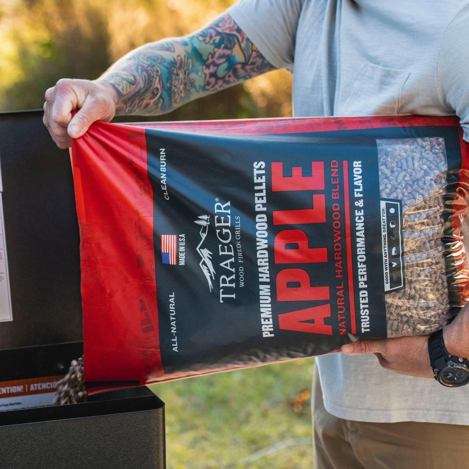 Traeger Apple Hardwood Pellets 20 Lb. Bag 3 Traeger Apple Hardwood Pellets 20 Lb. Bag - Image 3