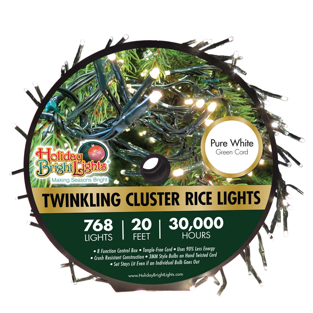 768 LED Twinkling Cluster Rice Christmas Lights On A Reel 11 768 LED Twinkling Cluster Rice Christmas Lights On A Reel - Image 11