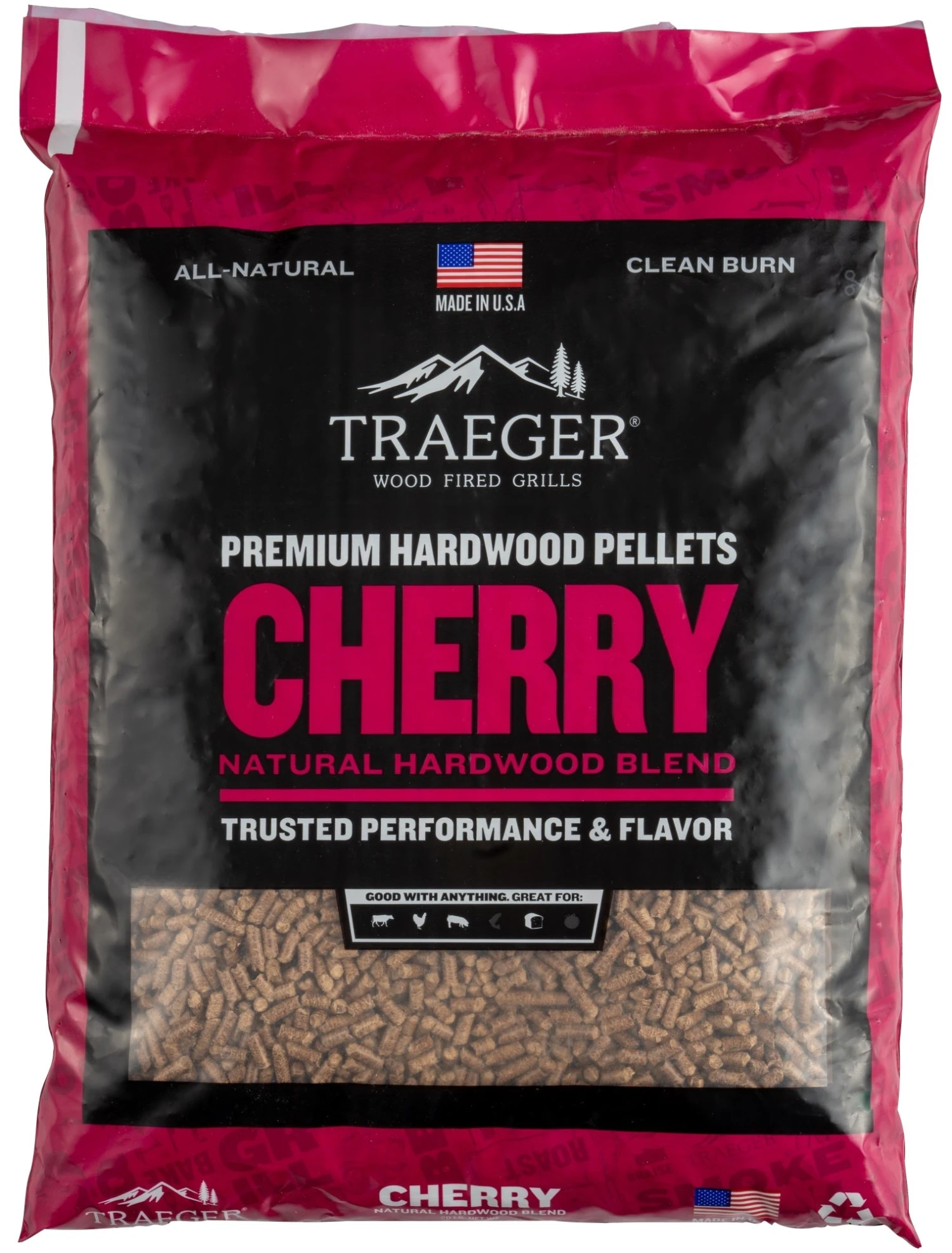 Traeger Cherry Hardwood Pellets 20 Lb. Bag 1 Traeger Cherry Hardwood Pellets 20 Lb. Bag