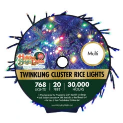 768 LED Twinkling Cluster Rice Christmas Lights On A Reel 31 768 LED Twinkling Cluster Rice Christmas Lights On A Reel -Courtyard Home Furnishings Store 171625PACKAGING