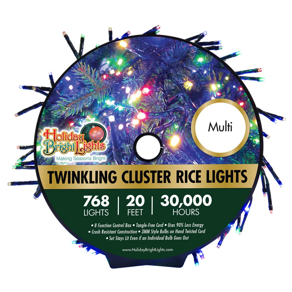 768 LED Twinkling Cluster Rice Christmas Lights On A Reel 12 768 LED Twinkling Cluster Rice Christmas Lights On A Reel - Image 12