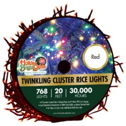 768 LED Twinkling Cluster Rice Christmas Lights On A Reel 35 768 LED Twinkling Cluster Rice Christmas Lights On A Reel -Courtyard Home Furnishings Store 173940PACKAGING