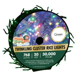 768 LED Twinkling Cluster Rice Christmas Lights On A Reel 33 768 LED Twinkling Cluster Rice Christmas Lights On A Reel -Courtyard Home Furnishings Store 175180package