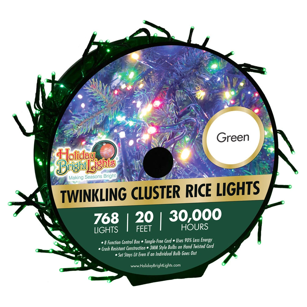 768 LED Twinkling Cluster Rice Christmas Lights On A Reel 14 768 LED Twinkling Cluster Rice Christmas Lights On A Reel - Image 14