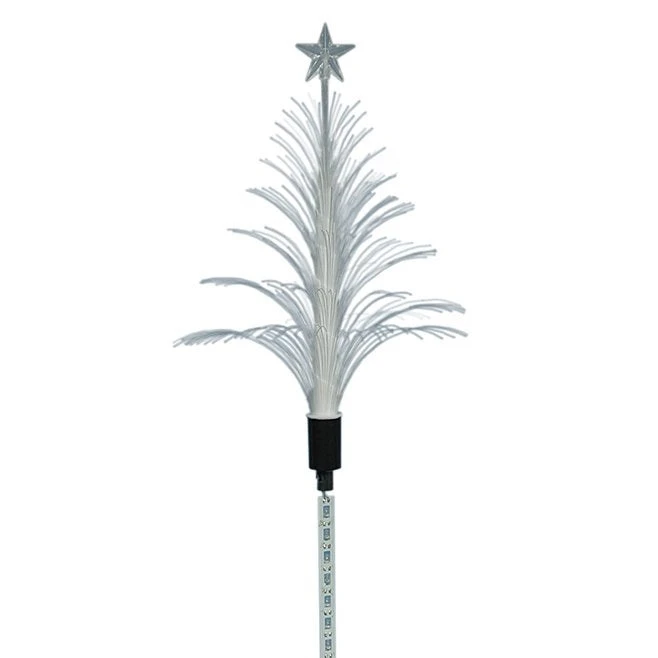 Solar Powered Fiber Optic LED Christmas Tree Garden Stakes 2 Solar Powered Fiber Optic LED Christmas Tree Garden Stakes - Image 2