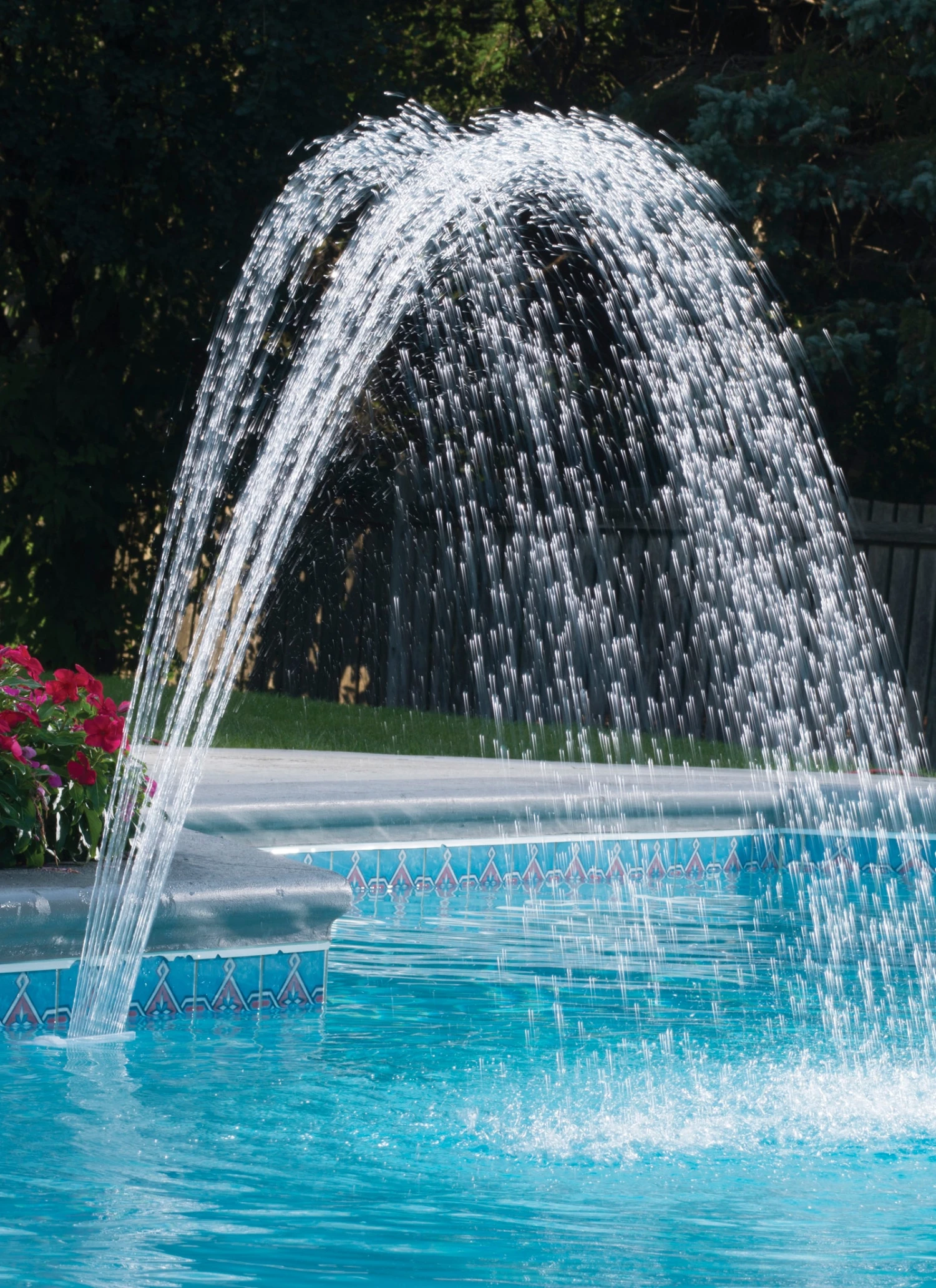 Ocean Blue Waterfall Fountain For Pools 1 Ocean Blue Waterfall Fountain For Pools