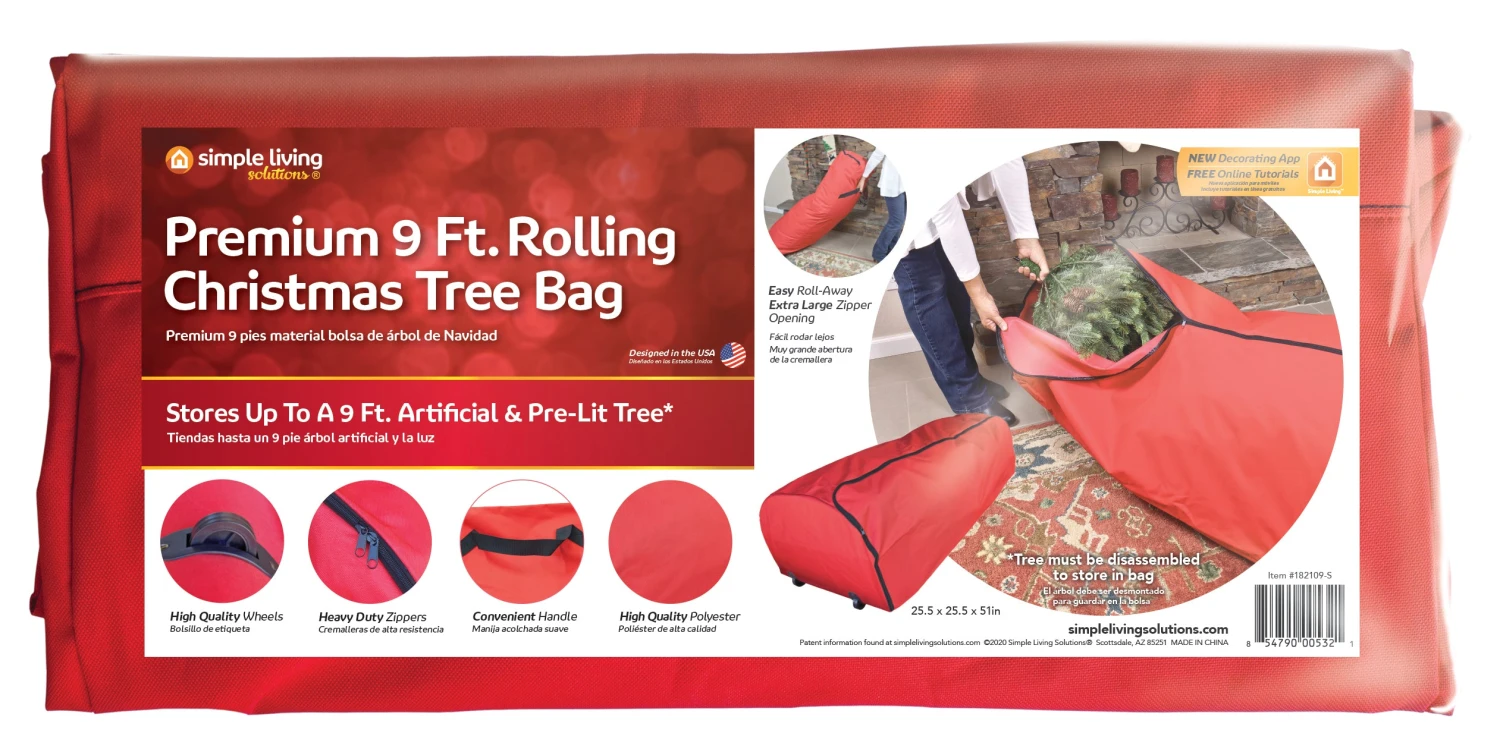 9' Artificial Christmas Tree Rolling Storage Bag 3 9' Artificial Christmas Tree Rolling Storage Bag - Image 3
