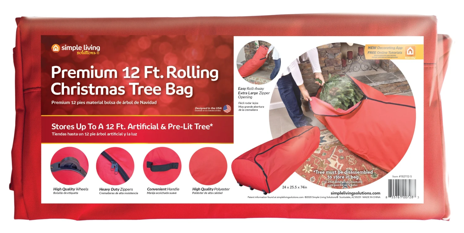 Premium Rolling Christmas Tree Storage Bag For Trees Up To 12ft 3 Premium Rolling Christmas Tree Storage Bag For Trees Up To 12ft - Image 3