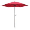 7.5' Market Bronze Frame Red Canopy Umbrella