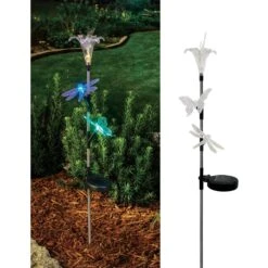 Solar Powered Flower And Insect Trio Garden Stake -Courtyard Home Furnishings Store 183819 3