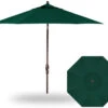 9' Auto Tilt Market Bronze Frame Forest Green Canopy Umbrella Thin Pole