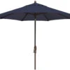 9' Auto Tilt Market Bronze Frame Indigo Canopy Umbrella