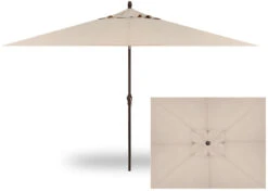 6.5' X 10' Rectangular Market Bronze Frame Champagne Canopy Umbrella
