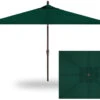 6.5' X 10' Rectangular Market Bronze Frame Forest Green Canopy Umbrella
