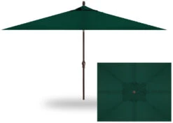 6.5' X 10' Rectangular Market Bronze Frame Forest Green Canopy Umbrella