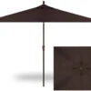 6.5' X 10' Rectangular Market Bronze Frame Walnut Canopy Umbrella