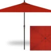6.5' X 10' Rectangular Market Black Frame Really Red Canopy Umbrella