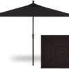 6.5' X 10' Rectangular Market Black Frame Black Canopy Umbrella