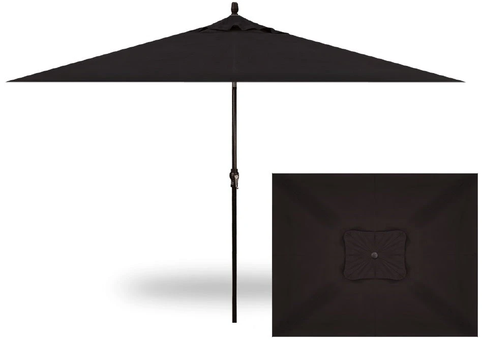 6.5' X 10' Rectangular Market Black Frame Black Canopy Umbrella 1 6.5' X 10' Rectangular Market Black Frame Black Canopy Umbrella