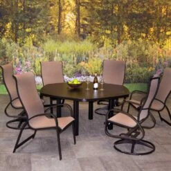 Primera Aluminum Sling Outdoor Dining Sets -Courtyard Home Furnishings Store 194204
