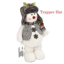 16" Plush Standing Snowman Decorative Figurines -Courtyard Home Furnishings Store 195300 3