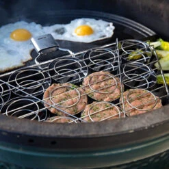 Big Green Egg Stainless Steel Mini-Burger Slider Basket With Detachable Handle -Courtyard Home Furnishings Store 206167 2