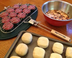 Big Green Egg Stainless Steel Mini-Burger Slider Basket With Detachable Handle -Courtyard Home Furnishings Store 206167 3