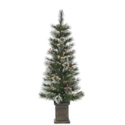 2-Piece 4' Windsor Glazier Pine Pre-Lit Artificial Foyer Trees 5 2-Piece 4' Windsor Glazier Pine Pre-Lit Artificial Foyer Trees -Courtyard Home Furnishings Store 227544