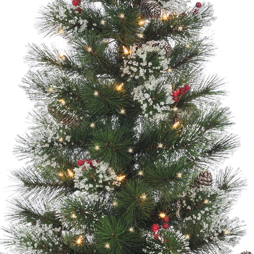 2-Piece 4' Windsor Glazier Pine Pre-Lit Artificial Foyer Trees 2 2-Piece 4' Windsor Glazier Pine Pre-Lit Artificial Foyer Trees - Image 2