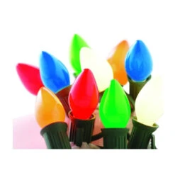 Set Of 25 Ceramic C7 Multi-Colored Christmas Lights -Courtyard Home Furnishings Store 232760 2