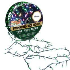 1,000 Twinkling LED Compact Rice Christmas Lights On A Reel -Courtyard Home Furnishings Store 240086