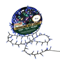 1,000 Twinkling LED Compact Rice Christmas Lights On A Reel -Courtyard Home Furnishings Store 240185