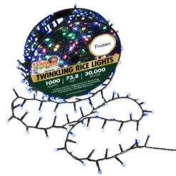 1,000 Twinkling LED Compact Rice Christmas Lights On A Reel -Courtyard Home Furnishings Store 240222