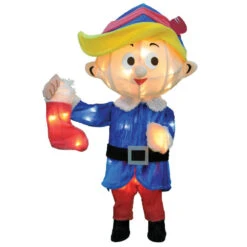 24" 3D Lighted Soft Tinsel Hermey The Dentist Sculpture