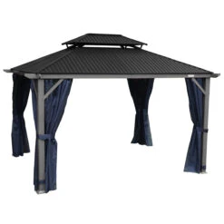 Cambridge Barnwood Hard Top Gazebos -Courtyard Home Furnishings Store 253086