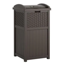 Suncast 30 Gallon Resin Wicker Outdoor Trash Hideaway® Container 6 Suncast 30 Gallon Resin Wicker Outdoor Trash Hideaway® Container -Courtyard Home Furnishings Store 268448 3