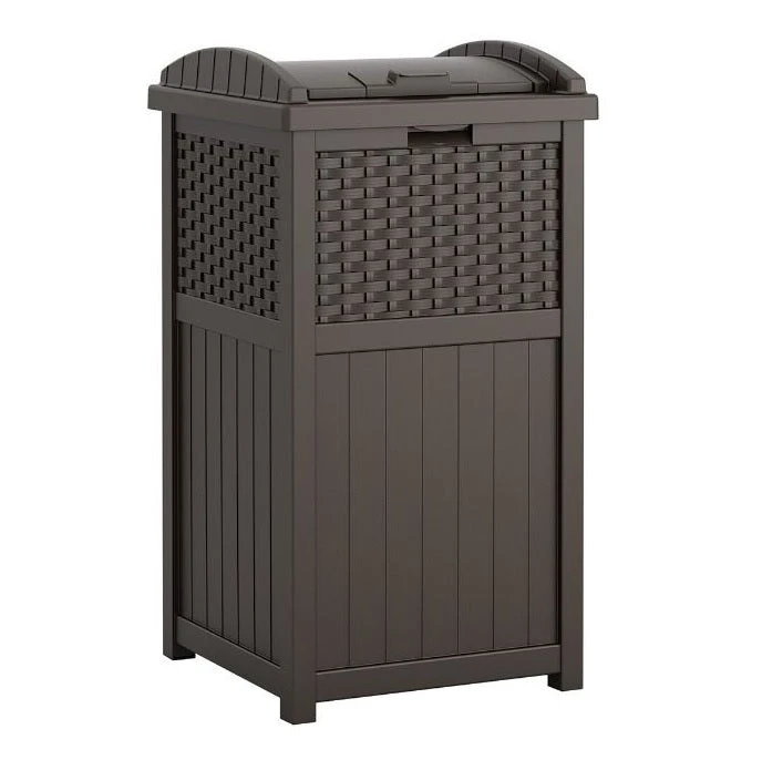 Suncast 30 Gallon Resin Wicker Outdoor Trash Hideaway® Container 3 Suncast 30 Gallon Resin Wicker Outdoor Trash Hideaway® Container - Image 3