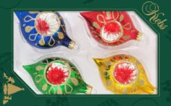 Candy Apple Red, Emerald Green, Aztec Gold And Classic Blue Glass Ornaments -Courtyard Home Furnishings Store 353229 2