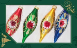Candy Apple Red, Emerald Green, Aztec Gold And Classic Blue Glass Ornaments -Courtyard Home Furnishings Store 353229 4