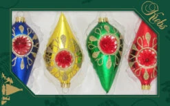 Candy Apple Red, Emerald Green, Aztec Gold And Classic Blue Glass Ornaments -Courtyard Home Furnishings Store 353229 5
